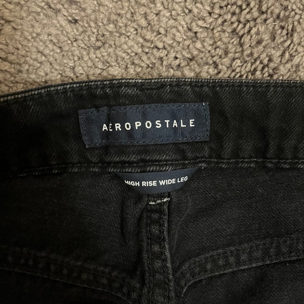 Black High Rise Wide Leg Jeans